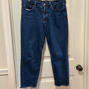 Old Navy High Rise OG Straight petite dark wash denim